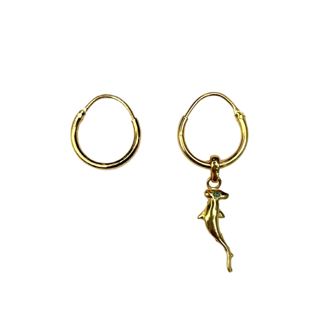 Brinco Tubarão Martelo - Banho Ouro 18k