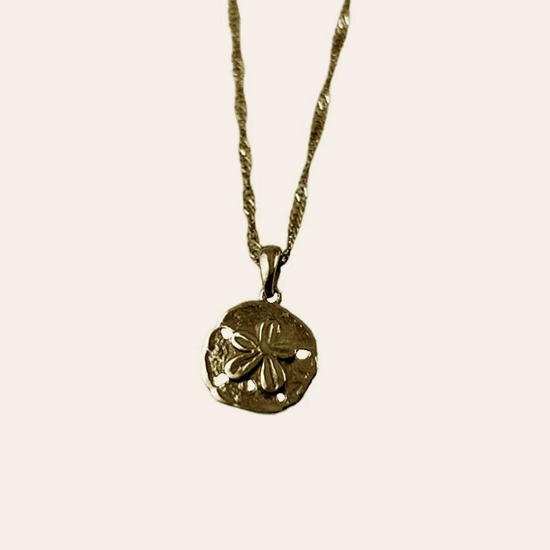 Colar Bolacha do Mar - Banho de Ouro 18k